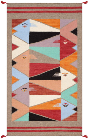 Pasargad Tuscany Collection Reversible Wool Area Rug - Modern Geometric Design For Any Space   Pnt-322 4x6