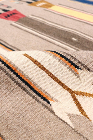 Pasargad Tuscany Collection Reversible Wool Area Rug - Modern Geometric Design For Any Space   Pnt-324 4x6