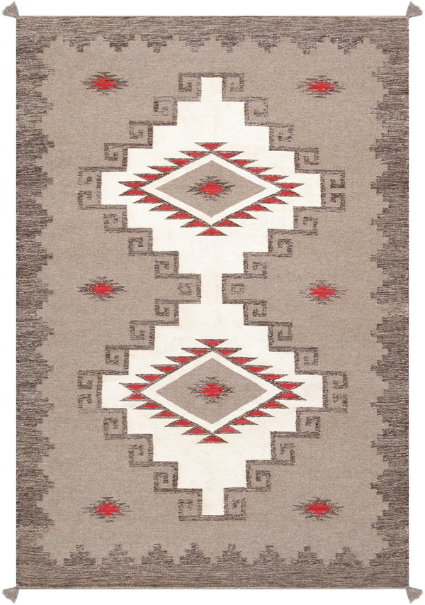 Pasargad Tuscany Collection Reversible Wool Area Rug - Modern Geometric Design For Any Space   Pnt-332 5x7