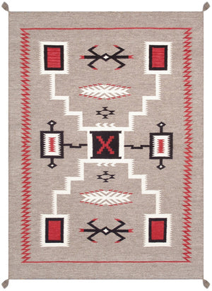 Pasargad Tuscany Collection Reversible Wool Area Rug - Modern Geometric Design For Any Space   Pnt-333 5x7