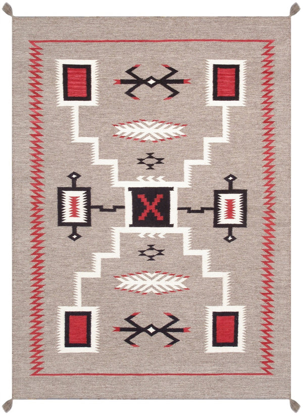 Pasargad Tuscany Collection Reversible Wool Area Rug - Modern Geometric Design For Any Space   Pnt-333 5x7
