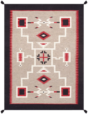 Pasargad Tuscany Collection Reversible Wool Area Rug - Modern Geometric Design For Any Space   Pnt-334 5x7