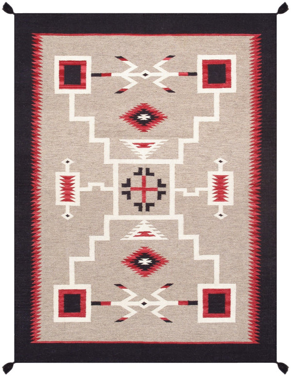 Pasargad Tuscany Collection Reversible Wool Area Rug - Modern Geometric Design For Any Space   Pnt-334 5x7