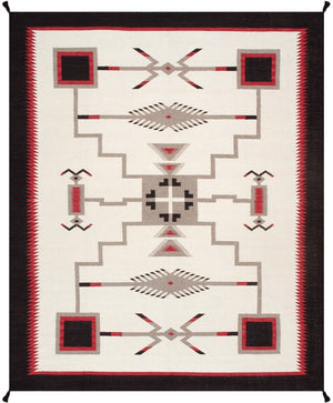 Pasargad Tuscany Collection Reversible Wool Area Rug - Modern Geometric Design For Any Space   Pnt-337 8x10