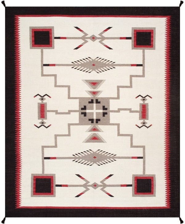 Pasargad Tuscany Collection Reversible Wool Area Rug - Modern Geometric Design For Any Space   Pnt-337 8x10