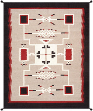 Pasargad Tuscany Collection Reversible Wool Area Rug - Modern Geometric Design For Any Space   Pnt-338 8x10