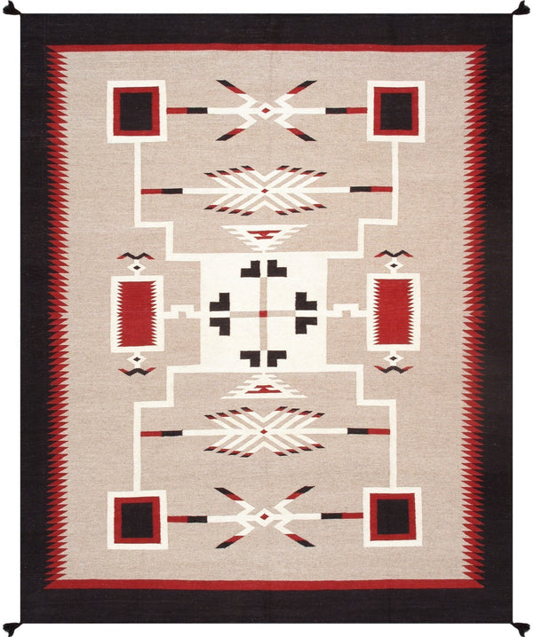 Pasargad Tuscany Collection Reversible Wool Area Rug - Modern Geometric Design For Any Space   Pnt-338 8x10