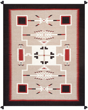 Pasargad Tuscany Collection Reversible Wool Area Rug - Modern Geometric Design For Any Space   Pnt-339 8x10