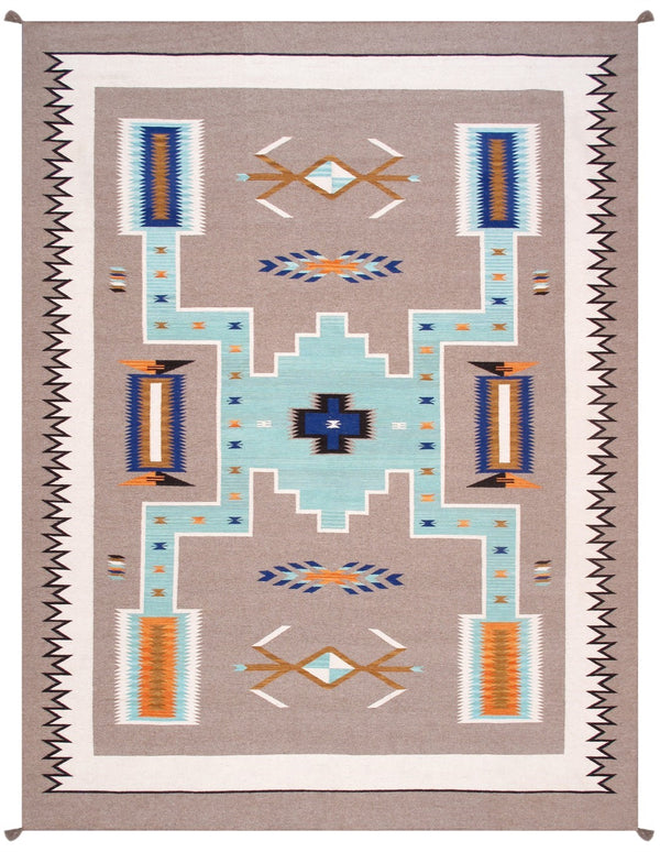 Pasargad Tuscany Collection Reversible Wool Area Rug - Modern Geometric Design For Any Space   Pnt-351 9x12