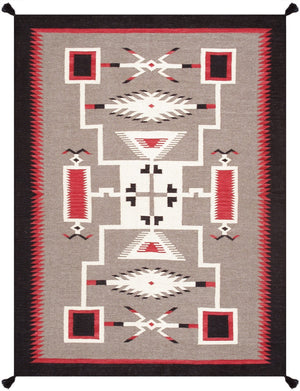 Pasargad Tuscany Collection Reversible Wool Area Rug - Modern Geometric Design For Any Space   Pnt-353 5x7