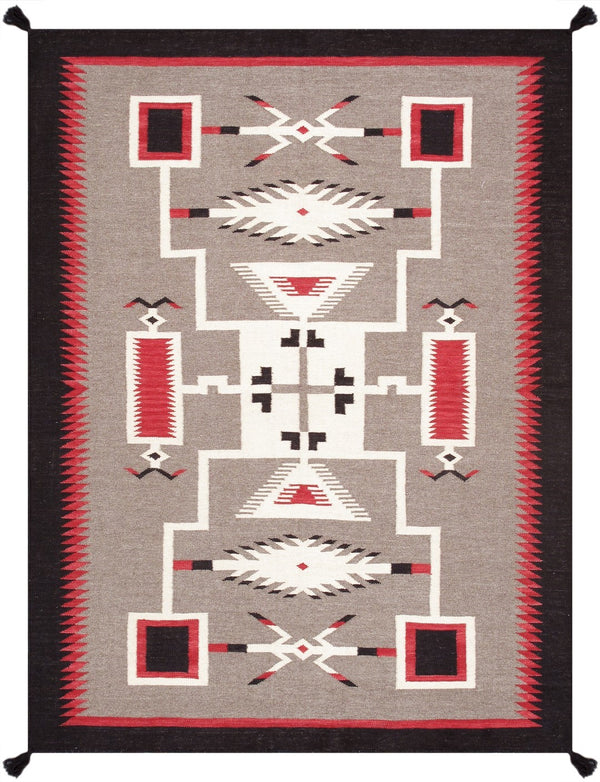 Pasargad Tuscany Collection Reversible Wool Area Rug - Modern Geometric Design For Any Space   Pnt-353 5x7