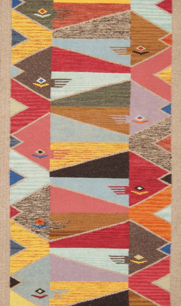 Pasargad Tuscany Collection Handwoven Geometric 100% Wool Area Rug For Timeless Home Elegance   Pnt-364 2.08x10