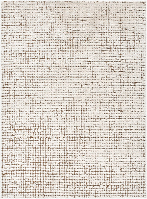 Livabliss Cascade Minimalist Polyester Area Rug Earthy Grid Pattern for Living Room Dining Space Ivory, Brown 12' x 15' PNWCS2301-1215