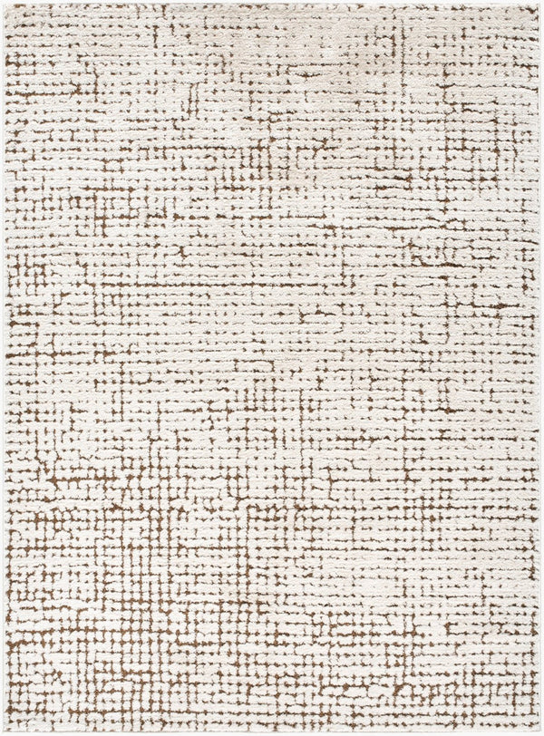 Livabliss Cascade Minimalist Polyester Area Rug Earthy Grid Pattern for Living Room Dining Space Ivory, Brown 12' x 15' PNWCS2301-1215