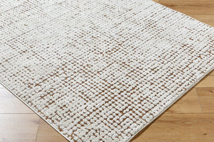 Livabliss Cascade Minimalist Polyester Area Rug Earthy Grid Pattern for Living Room Dining Space Ivory, Brown 12' x 15' PNWCS2301-1215
