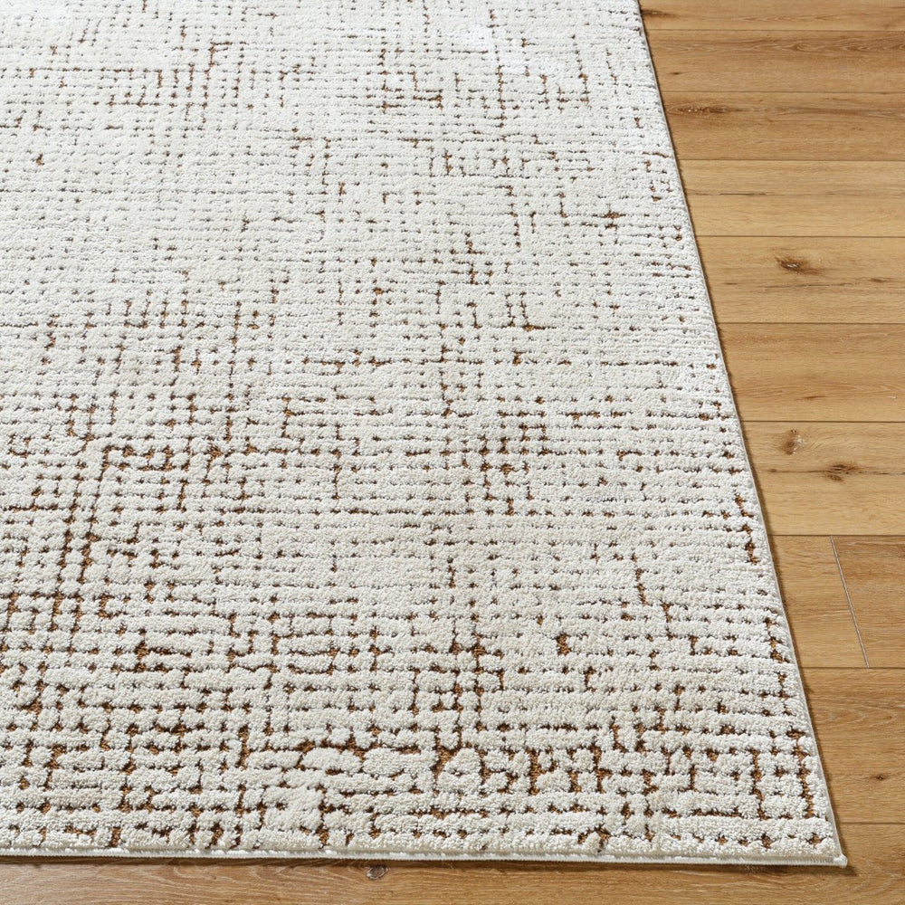 Livabliss Cascade Minimalist Polyester Area Rug Earthy Grid Pattern for Living Room Dining Space Ivory, Brown 9'2" x 12' PNWCS2301-9212