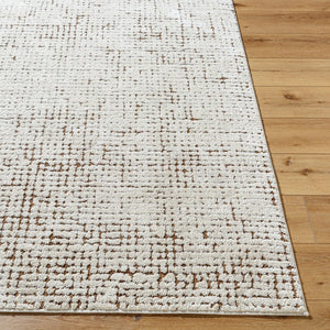 Livabliss Cascade Minimalist Polyester Area Rug Earthy Grid Pattern for Living Room Dining Space Ivory, Brown 12' x 15' PNWCS2301-1215
