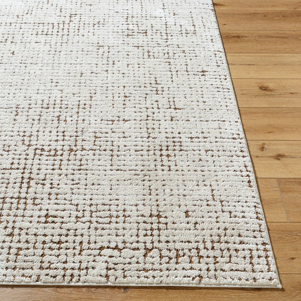 Livabliss Cascade Minimalist Polyester Area Rug Earthy Grid Pattern for Living Room Dining Space Ivory, Brown 12' x 15' PNWCS2301-1215