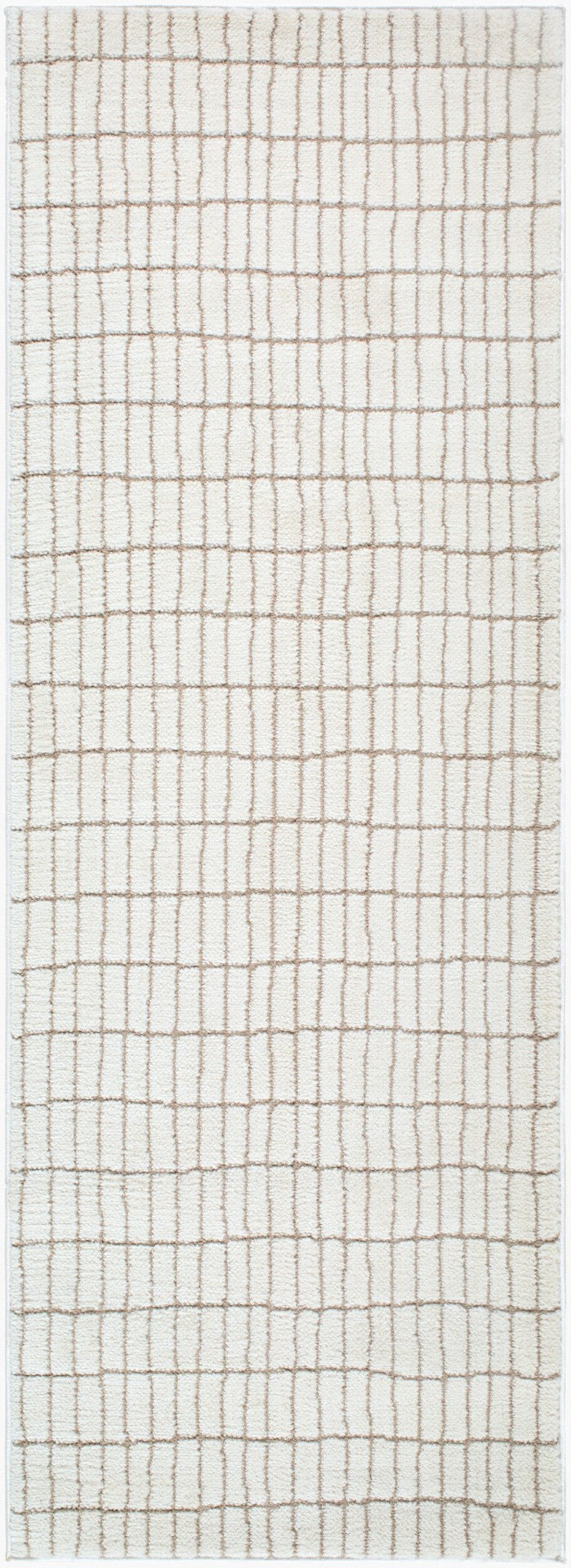 Livabliss Cascade Bohemian Global Plush High Pile Polyester Rug for Large Living Spaces Ivory, Taupe 2'7" x 12' PNWCS2307-2712