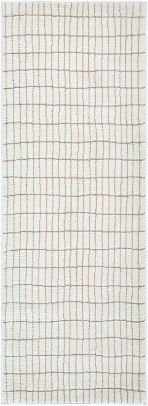 Livabliss Cascade Bohemian Global Plush High Pile Polyester Rug for Large Living Spaces Ivory, Taupe 2'7" x 12' PNWCS2307-2712