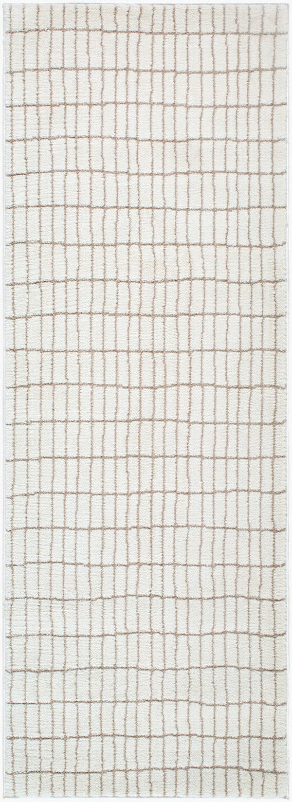 Livabliss Cascade Bohemian Global Plush High Pile Polyester Rug for Large Living Spaces Ivory, Taupe 2'7" x 12' PNWCS2307-2712