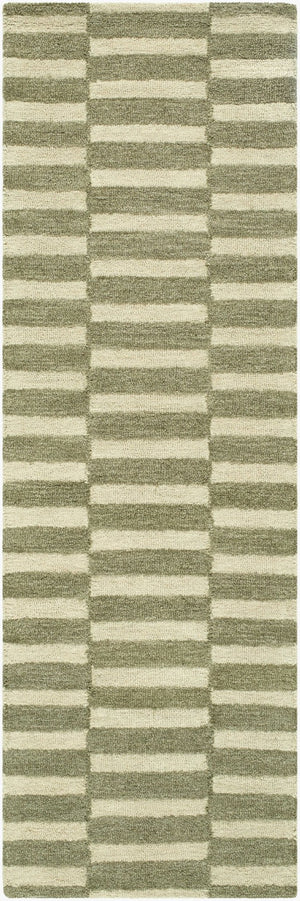 Livabliss Idaho Hand Tufted Wool Area Rug Minimalist Geometric Design for Entryway or Living Room Sage, Olive 2'6" x 8' PNWID2300-268