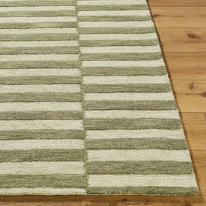 Livabliss Idaho Hand Tufted Wool Area Rug Minimalist Geometric Design for Entryway or Living Room Sage, Olive 9' x 12' PNWID2300-912