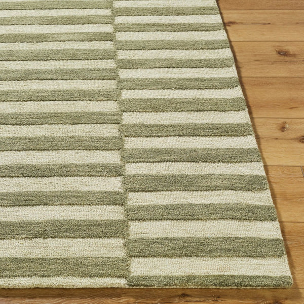 Livabliss Idaho Hand Tufted Wool Area Rug Minimalist Geometric Design for Entryway or Living Room Sage, Olive 9' x 12' PNWID2300-912
