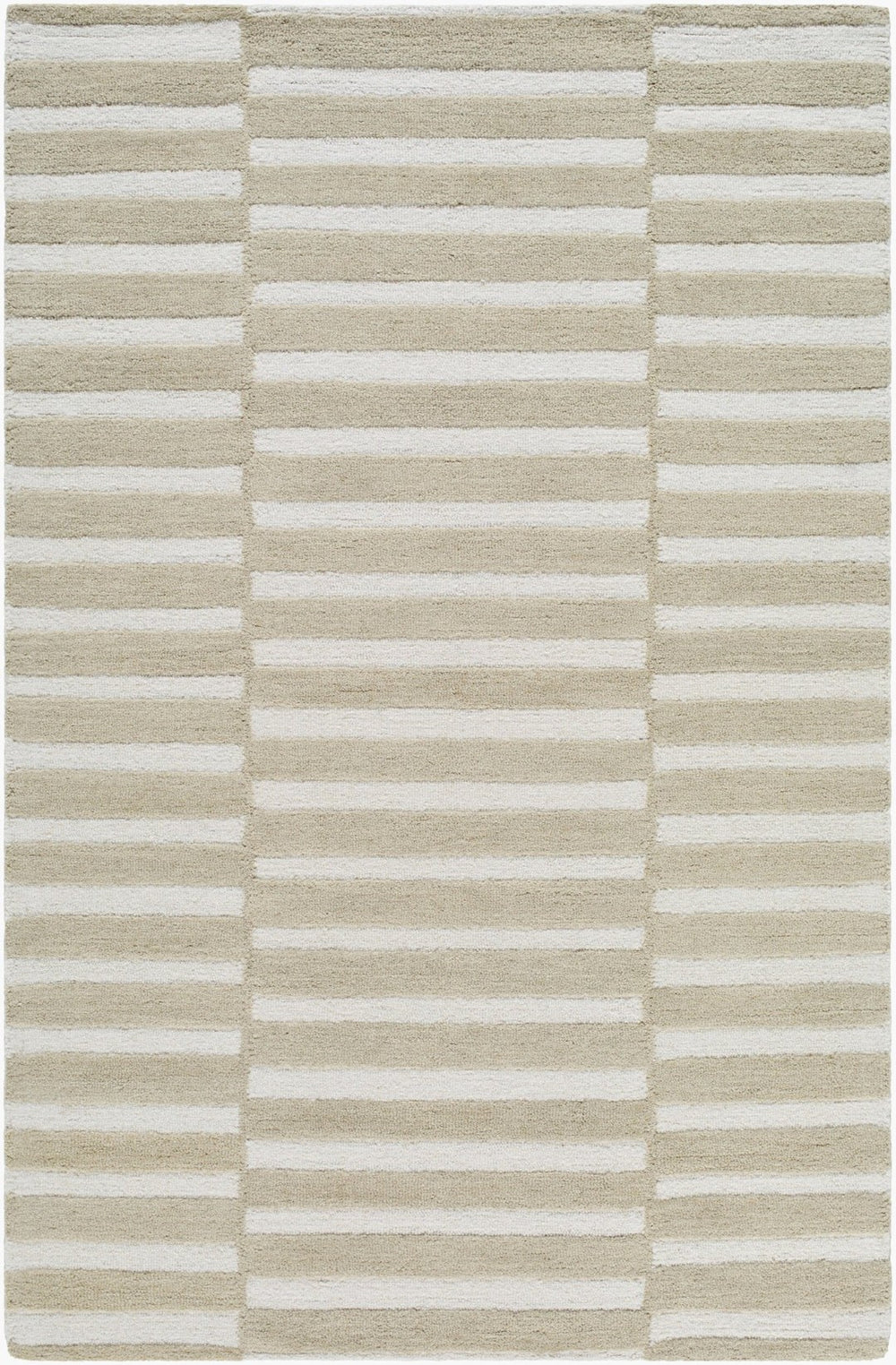 Livabliss Idaho Hand Tufted Wool Rug Minimalist Modern Artisan Accent for Entryway or Bath Tan, Ivory 9' x 12' PNWID2301-912