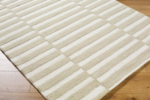 Livabliss Idaho Hand Tufted Wool Rug Minimalist Modern Artisan Accent for Entryway or Bath Tan, Ivory 9' x 12' PNWID2301-912