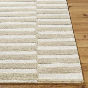 Livabliss Idaho Hand Tufted Wool Rug Minimalist Modern Artisan Accent for Entryway or Bath Tan, Ivory 9' x 12' PNWID2301-912