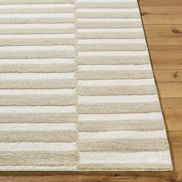 Livabliss Idaho Hand Tufted Wool Rug Minimalist Modern Artisan Accent for Entryway or Bath Tan, Ivory 9' x 12' PNWID2301-912