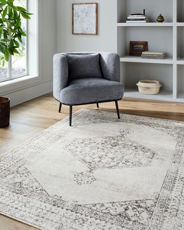 Livabliss Olympic Medallion Filigree Machine Woven Polyester Rug for Living and Dining Rooms Tan, Brown 5'3" x 7' PNWOL2300-537