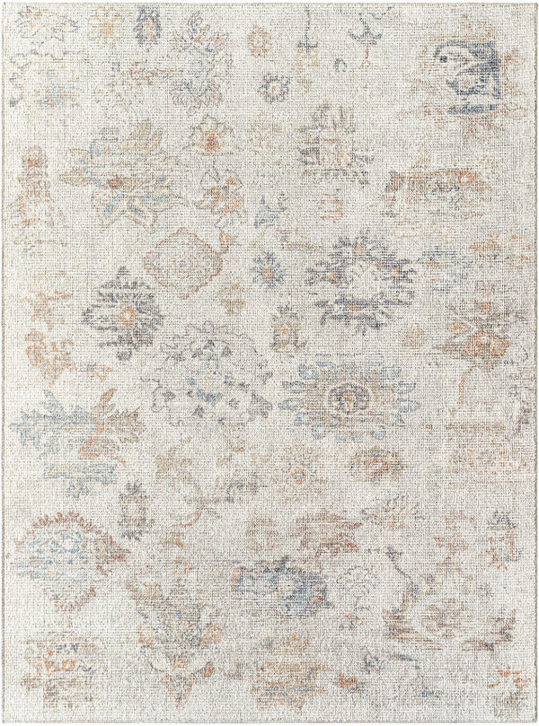 Livabliss Olympic Floral Vintage Area Rug Polyester Woven Earthy Neutral Living Room Accent Gray, Cream 10' x 14' PNWOL2302-1014