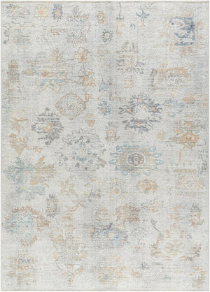 Livabliss Olympic Floral Vintage Area Rug Polyester Woven Earthy Neutral Living Room Accent Gray, Cream 6'7" x 9' PNWOL2302-679
