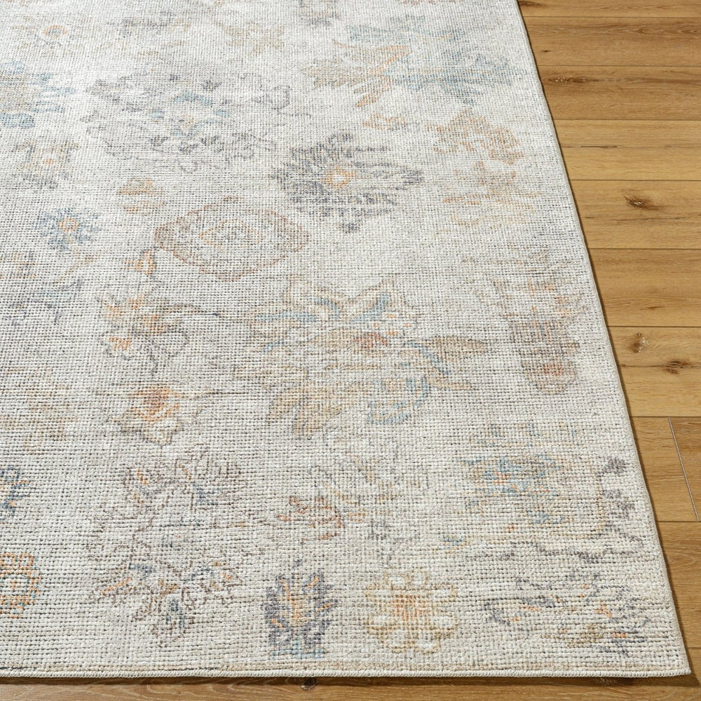 Livabliss Olympic Floral Vintage Area Rug Polyester Woven Earthy Neutral Living Room Accent Gray, Cream 6'7" x 9' PNWOL2302-679