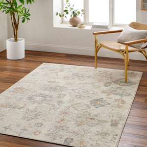 Livabliss Olympic Floral Vintage Area Rug Polyester Woven Earthy Neutral Living Room Accent Gray, Cream 2'7" x 7'3" PNWOL2302-2773