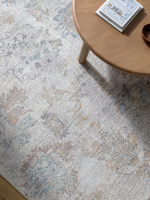 Livabliss Olympic Floral Vintage Area Rug Polyester Woven Earthy Neutral Living Room Accent Gray, Cream 10' x 14' PNWOL2302-1014