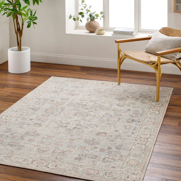 Livabliss Olympic Faded Filigree Area Rug Polyester Traditional Style for Living Rooms Gray, Tan 2'7" x 10' PNWOL2303-2710