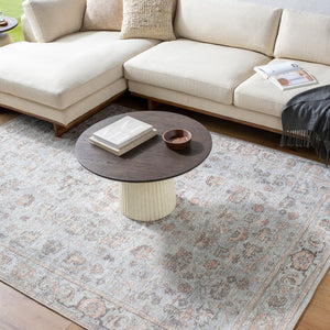 Livabliss Olympic Faded Filigree Area Rug Polyester Traditional Style for Living Rooms Gray, Tan 9'2" x 12' PNWOL2303-9212