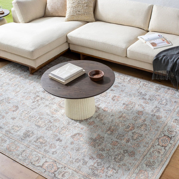 Livabliss Olympic Faded Filigree Area Rug Polyester Traditional Style for Living Rooms Gray, Tan 9'2" x 12' PNWOL2303-9212