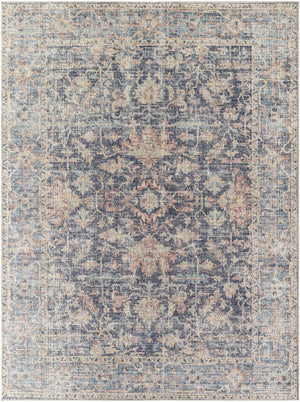 Livabliss Olympic Turkish Machine Woven Area Rug Geometric Filigree for Transitional Living Rooms Charcoal, Sky B 9'2" x 12' PNWOL2304-9212