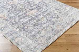 Livabliss Olympic Turkish Machine Woven Area Rug Geometric Filigree for Transitional Living Rooms Charcoal, Sky B 9'2" x 12' PNWOL2304-9212