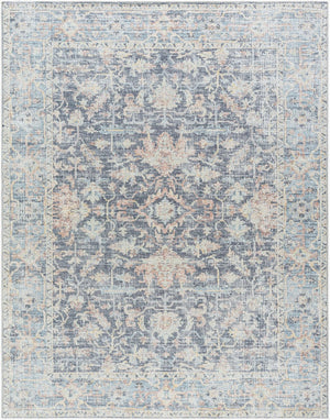 Livabliss Olympic Turkish Machine Woven Area Rug Geometric Filigree for Transitional Living Rooms Charcoal, Sky B 7'10" x 10' PNWOL2304-71010