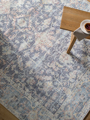 Livabliss Olympic Turkish Machine Woven Area Rug Geometric Filigree for Transitional Living Rooms Charcoal, Sky B 9'2" x 12' PNWOL2304-9212