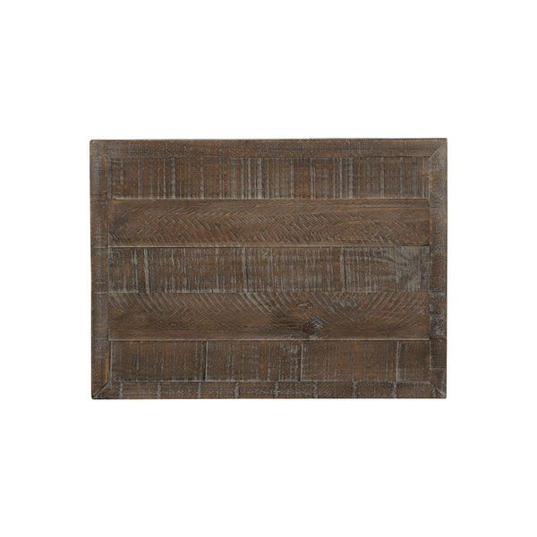 Bernhardt Bernhardt Logan Square Haines Nightstand — Distressed Pine, Sable Brown Finish, 3 Drawers, Tubular Steel Legs, Industrial-Transitional Style 303226B