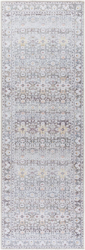 Livabliss Rainier Vintage Distressed Flatweave Polyester Area Rug for Bohemian or Transitional Rooms Olive, Cream 2'7" x 7'10" PNWRN2301-27710