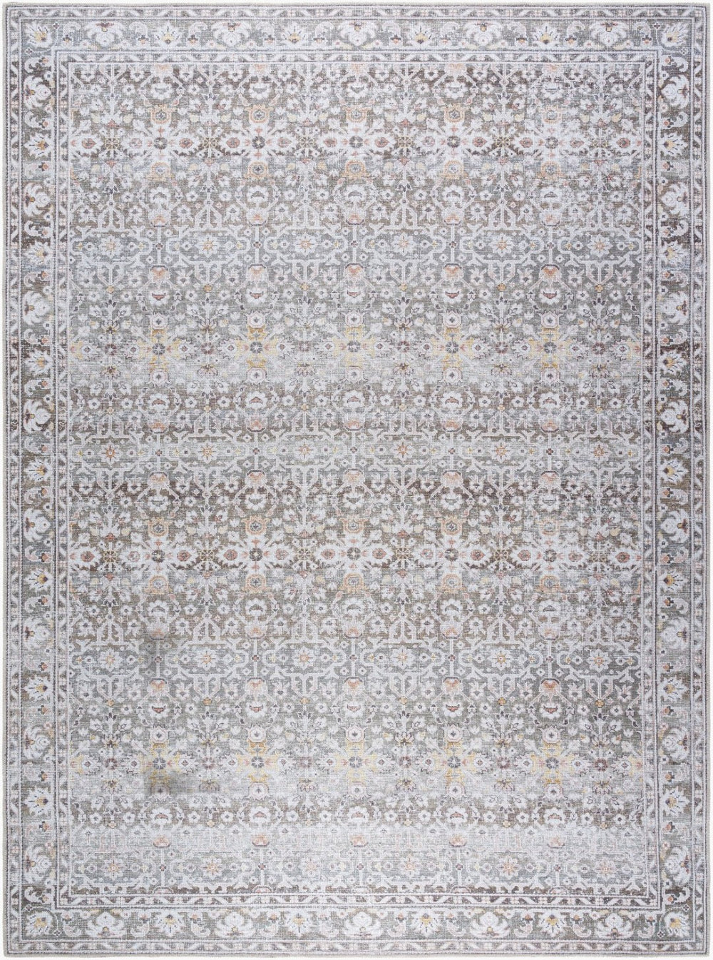 Livabliss Rainier Vintage Distressed Flatweave Polyester Area Rug for Bohemian or Transitional Rooms Olive, Cream 2' x 2'11" PNWRN2301-2211