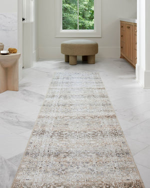 Livabliss Rainier Flatweave Polyester Area Rug Antique Distressed Turkish Traditional Pattern Neutral Tones Olive, Brown 2'7" x 10' PNWRN2302-2710