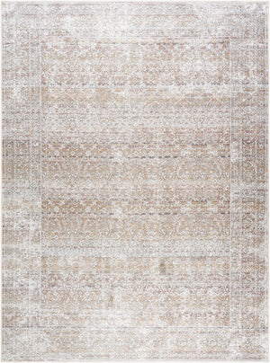 Livabliss Rainier Flatweave Polyester Area Rug Filigreed Antique Pattern for Farmhouse Living Rooms Light Brown, Cr 8'10" x 12' PNWRN2303-81012
